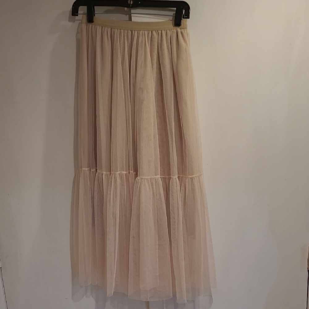 Elegant Cream Tulle Skirt